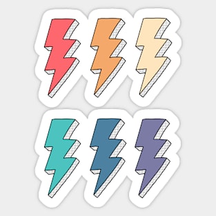Lightning bolts (muted) Sticker